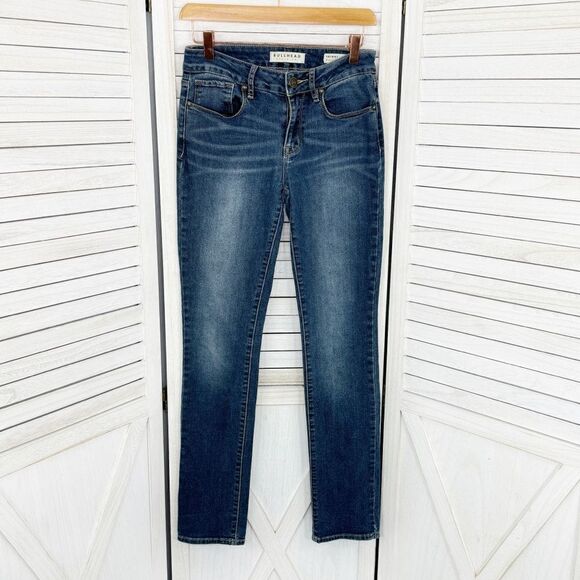 Bullhead Mid Rise Y2K Skinny Jeans Distressed Blue Juniors 5 - Picture 13 of 13